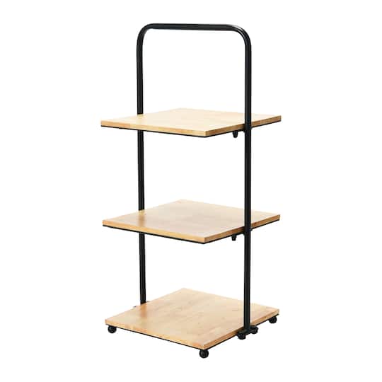 Hello Honey® 24'' Black Modern Decorative Tray with 3 shelves